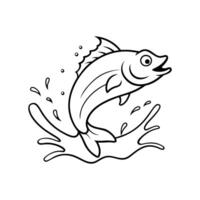 Fish Jumping in Ocean - Dynamic Illustration for Aquatic, Wildlife, and Nature Designs vector