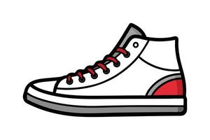 Minimal High-Top Sneaker Design - Continuous Single-Line for Modern Footwear Art vector