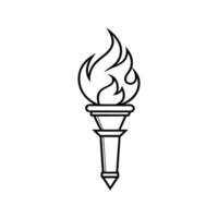 Flaming Torch - Stylish Illustration for Power, Illumination, and Decorative Art vector