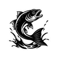Dynamic Leaping Fish Illustration - Design for Ocean Wildlife and Aquatic Nature Themes vector