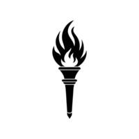 Flaming Torch Art - Illustration for Symbolic Power, Light, and Decorative Design vector