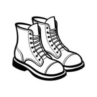 Minimalist Winter Snow Boots - Lineart Design for Cold Weather and Outdoor Apparel vector