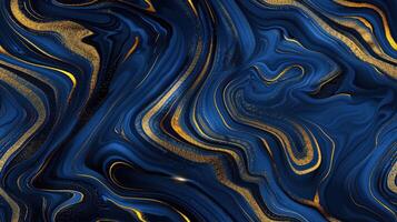 A blue and gold marble background with a gold design photo