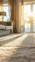A living room with a couch and a window photo