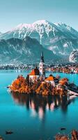Bled island in lake bled, slovenia photo