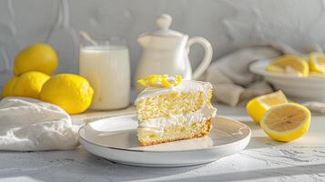 A piece of cake on a plate photo