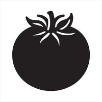 Tomato Icon black silhouette on white background vector
