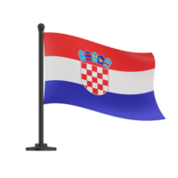 Croatia flag waving, isolated with clipping path mask alpha channel transparency png