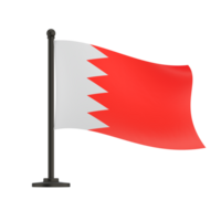 Small national flag of the Bahrain on a transparent background, isolated, alpha channel transparency png