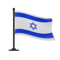 table flag of Israel without background, 3d rendering png