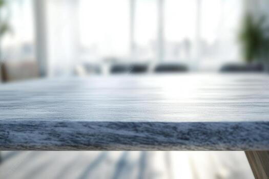 de cerca de un suave mesa en un brillante espacio. foto