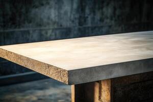 Close-up of a textured concrete table edge. photo