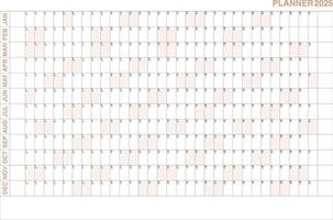 2025 Yearly Wall Calendar and Planner with Monthly Grid vector
