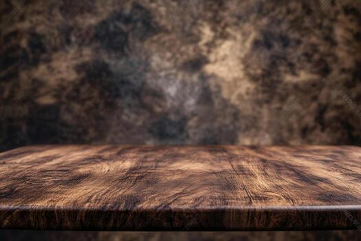 Wooden tabletop with a textured background. photo