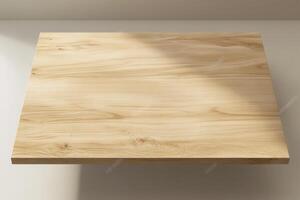 Smooth wooden table surface with natural grain patterns. photo