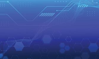 Abstract blue gradient futuristic digital technology background vector