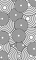 Monochrome abstract wallpaper circular line pattern vector