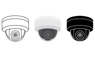Collection of CCTV camera illustrations with different variations vector