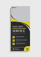 Professional Photography service standee roll up banner template design vector