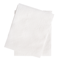Top view of two folded white tissue paper in stack isolated in file format png