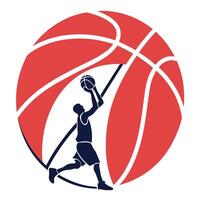 basketball player silhouette on a white background vector