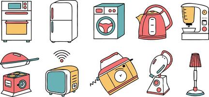 a set of different appliances and appliances vector
