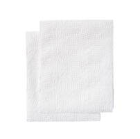 Top view of two folded white tissue paper in stack isolated with clipping path in file format png