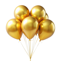 Cluster of Shiny Gold Balloons png