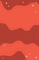 Abstract Vertical Christmas Background of Red Color, With Wavy Lines and Sparkling Stars, Social Media Design vector