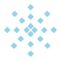 Pixel snowflake. Ornament geometric star. Design element vector