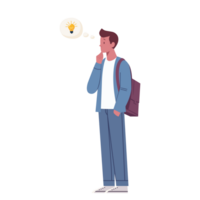 young man with idea isolated on transparent background png