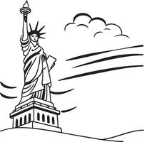 A statue of liberty is blowing in the wind vector