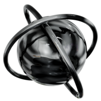 3d ball rings Y2K chrome elements for design png