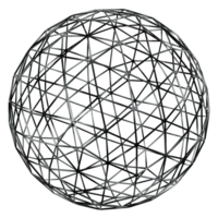 3d sphere truss Y2K chrome elements for design png