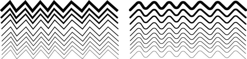 Modern abstract design with wavy and zigzag black lines as a sleek geometric decoration vector