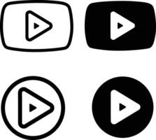 Collection of flat play button icons perfect for apps websites and multimedia projects vector