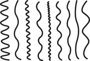Simple outline wavy lines in a neat collection for any design use vector