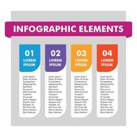Infographic elements design Creative banner, label diagram illustrator design Infographic elements red blue or yellow color vector