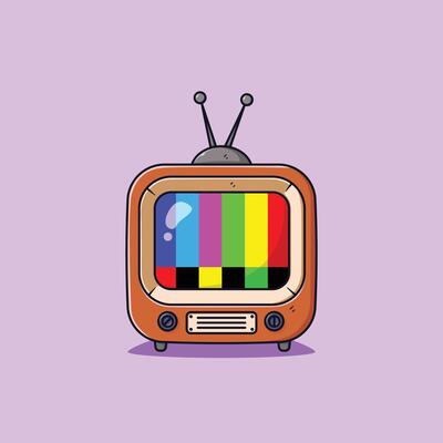 A beautiful classic television icon illustration concept Isolate tv design