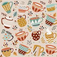 cute, colorful cups on a light background. vector