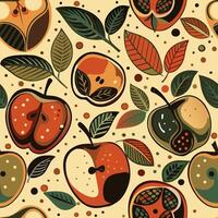 green and red apples pattern vector