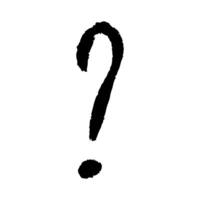 Hand drawn ink question mark illustration in sketch style. Single element for design vector