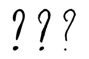 Hand drawn ink question mark illustration in sketch style. Elements for design vector