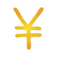 Hand drawn yen Gold currency symbol Brush stroke doodle Single element for design vector