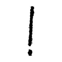 Hand drawn ink exclamation mark illustration in sketch style. Single element for design vector