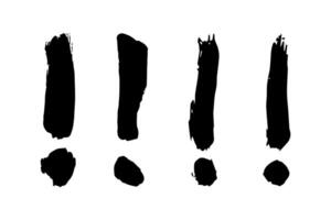 Hand drawn ink exclamation mark illustration in sketch style. Elements for design vector