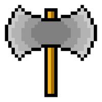 Double ax in pixel art style vector