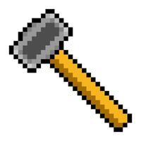 Hammer in pixel art style vector