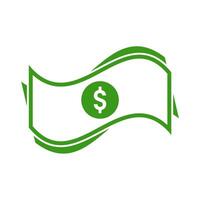 Dollar line icon green color vector