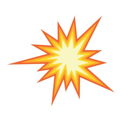 Cartoon illustration of explosive collision emoticon